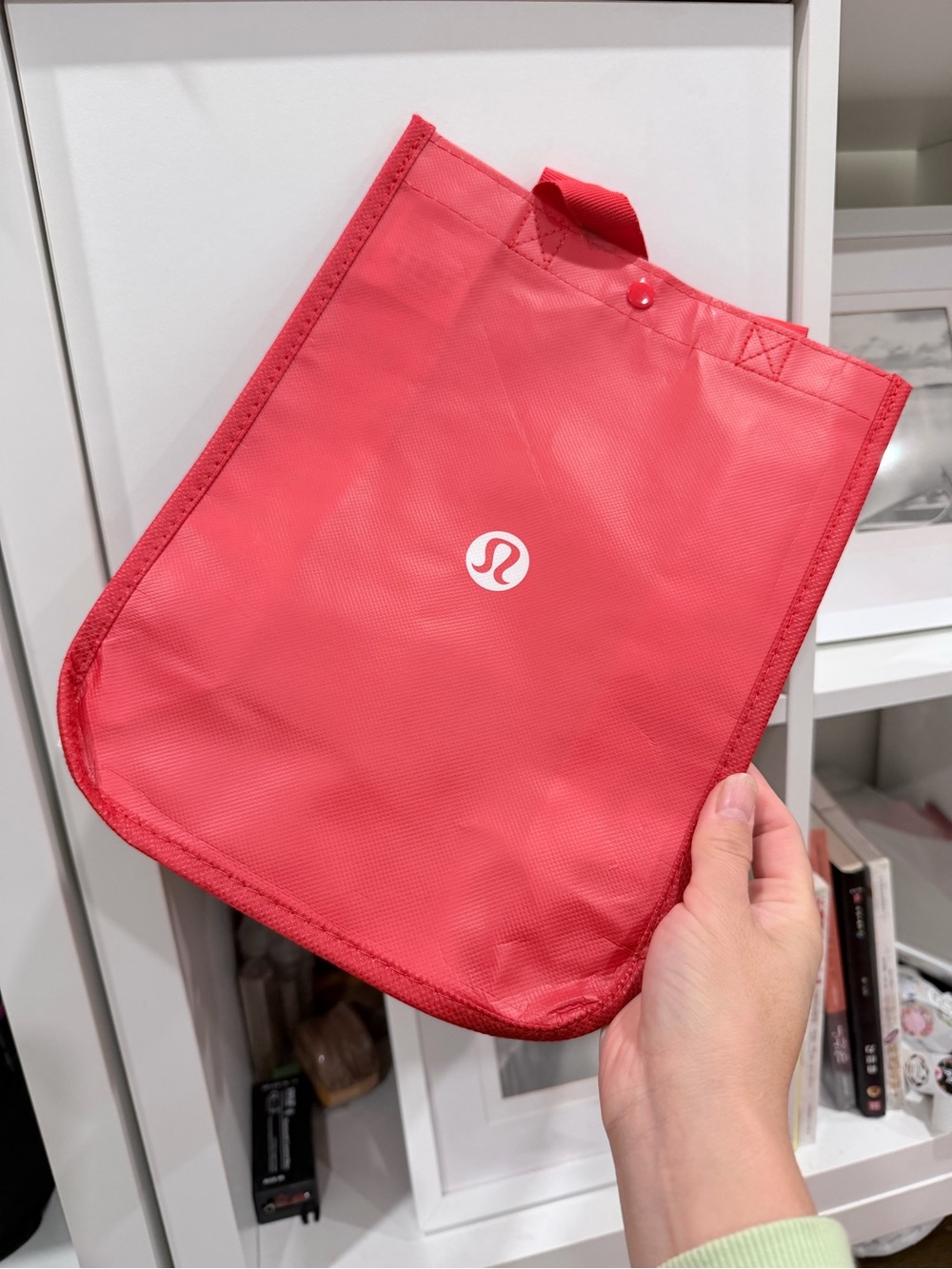 Lululemon Small Reusable Tote Bag Lululemon Logo Snap Nylon Shopper